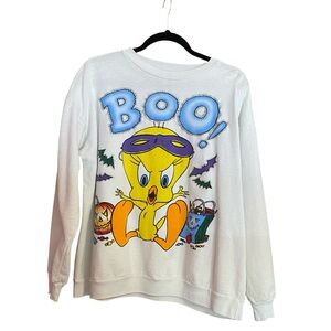 Vintage 90s Halloween Tweety Bird Looney Tunes Crewneck Sweatshirt